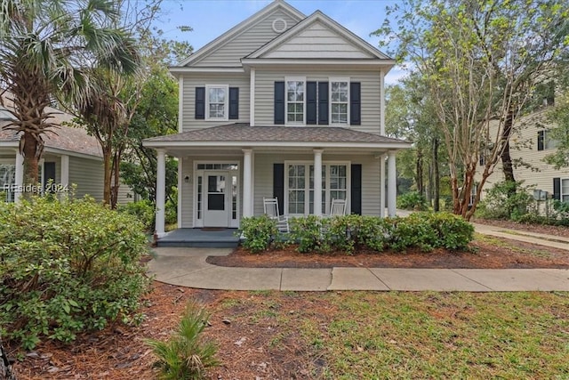 view of front of property featuring a porch