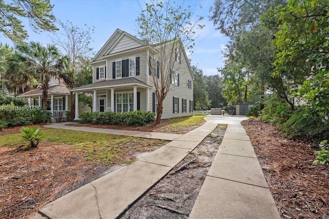 view of front of property with covered porch