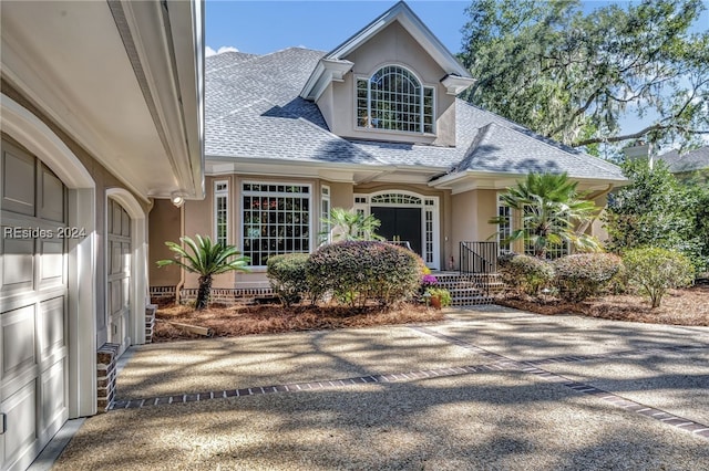 view of front of house with a garage