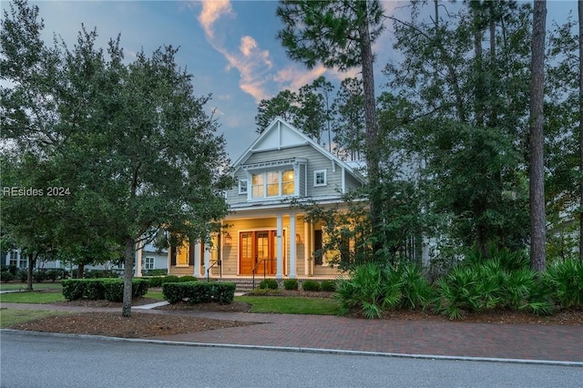 view of front of property with covered porch