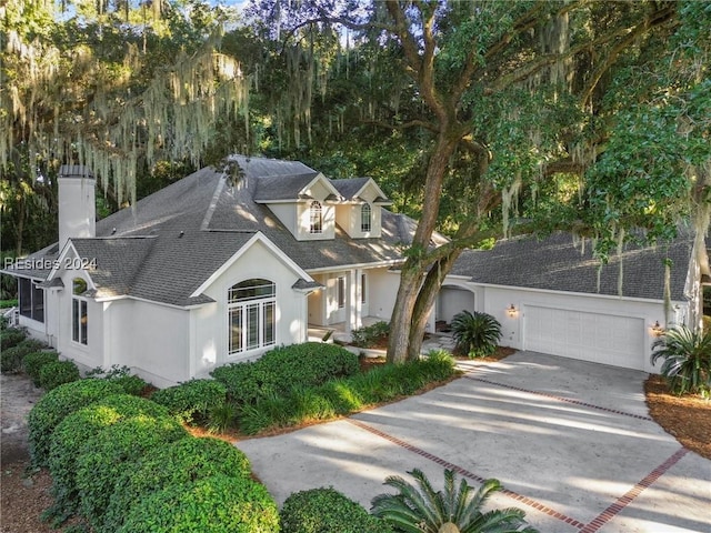 view of front of home with a garage