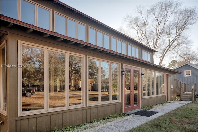 exterior space featuring french doors