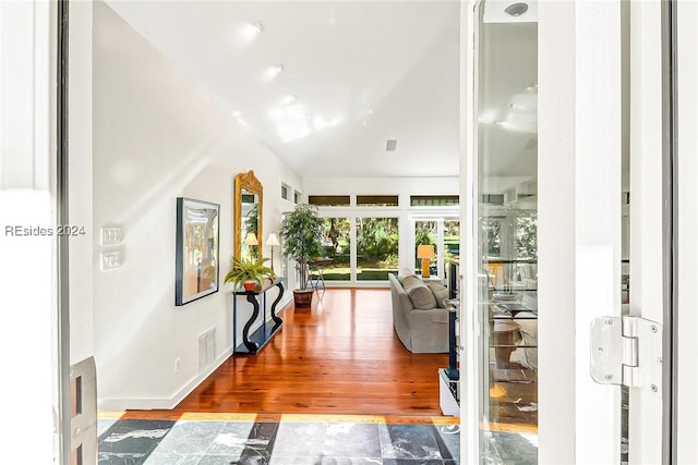 living room featuring wood-type flooring