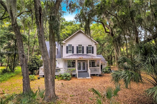 view of front of home with french doors