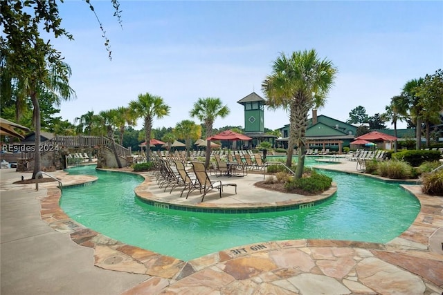 view of pool with a patio area