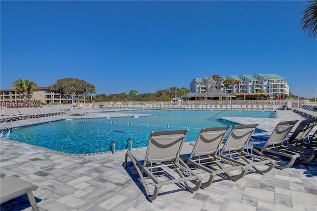 view of pool with a patio