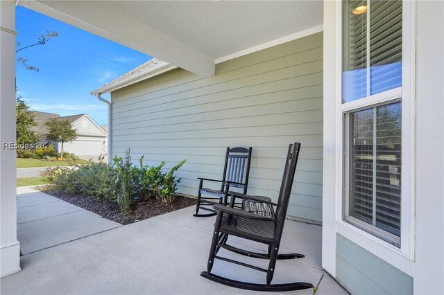 view of patio with a porch