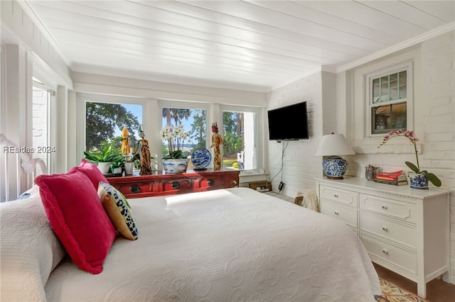 bedroom featuring ornamental molding