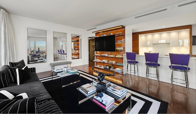 living room featuring hardwood / wood-style floors