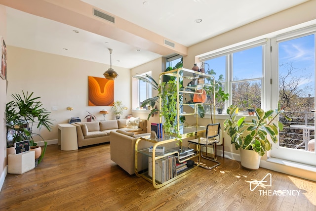 living room featuring hardwood / wood-style flooring