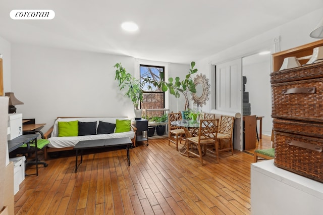 living room featuring light hardwood / wood-style floors