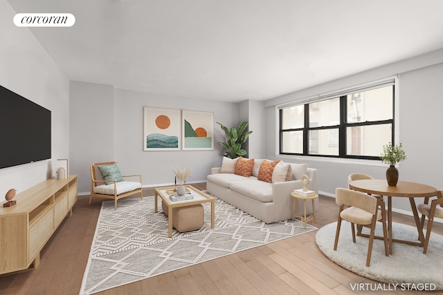 living room featuring hardwood / wood-style floors