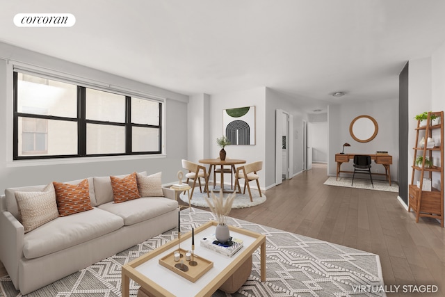 living room featuring hardwood / wood-style flooring