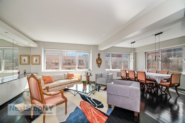 living room with wood-type flooring