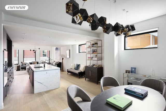 interior space with light hardwood / wood-style flooring