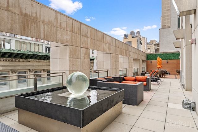 view of patio with an outdoor living space