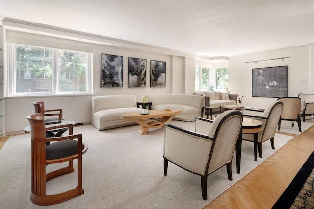 living room featuring a wealth of natural light