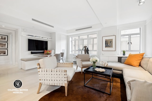 living room featuring wood-type flooring