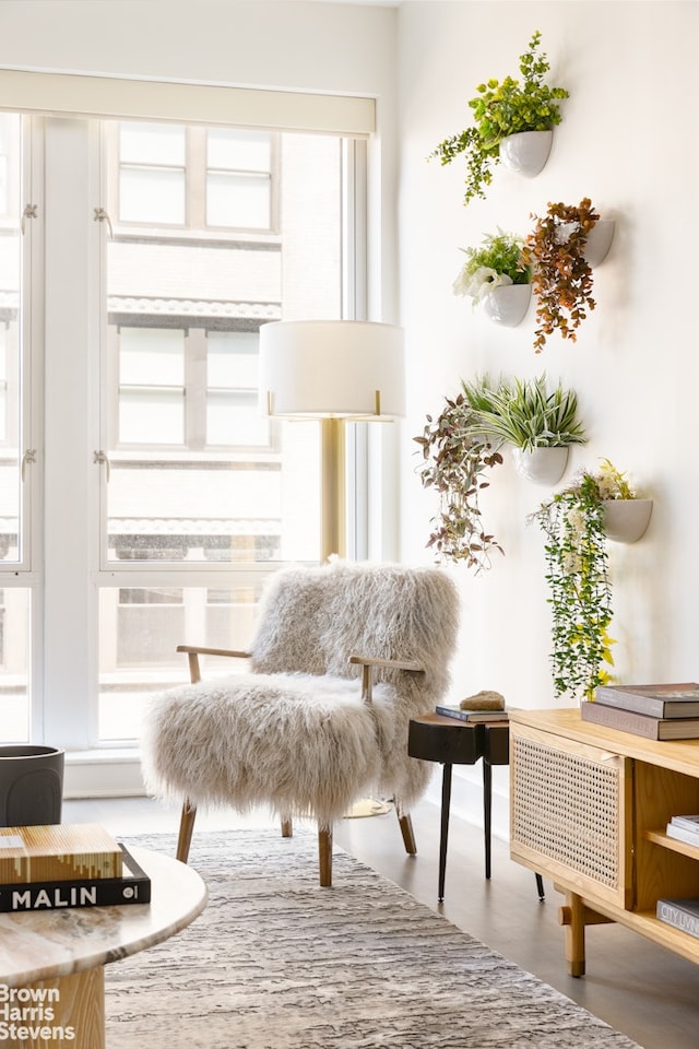 sitting room featuring plenty of natural light