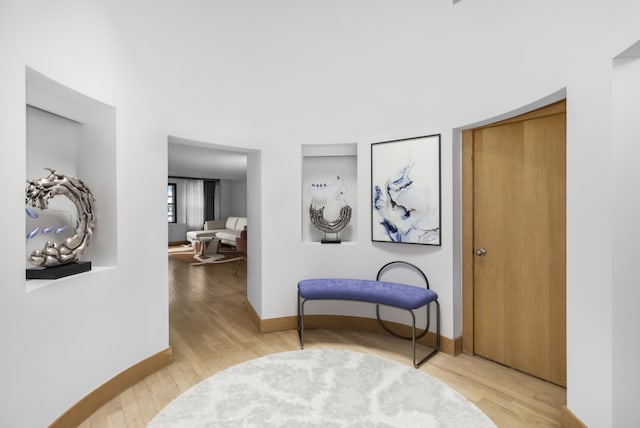 living area featuring light hardwood / wood-style floors