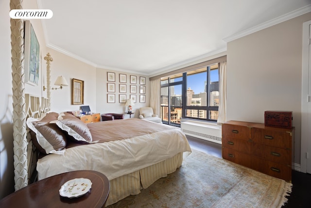 bedroom featuring crown molding