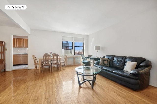 living room featuring light hardwood / wood-style flooring