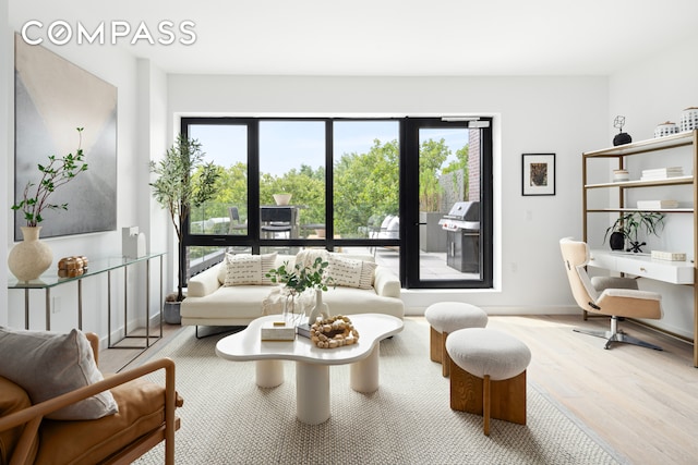 living room featuring hardwood / wood-style flooring