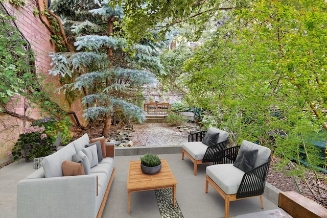 view of patio featuring outdoor lounge area