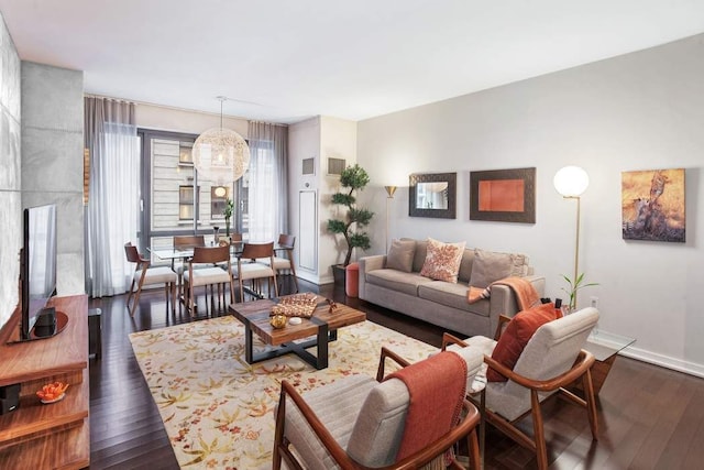 living room featuring hardwood / wood-style flooring