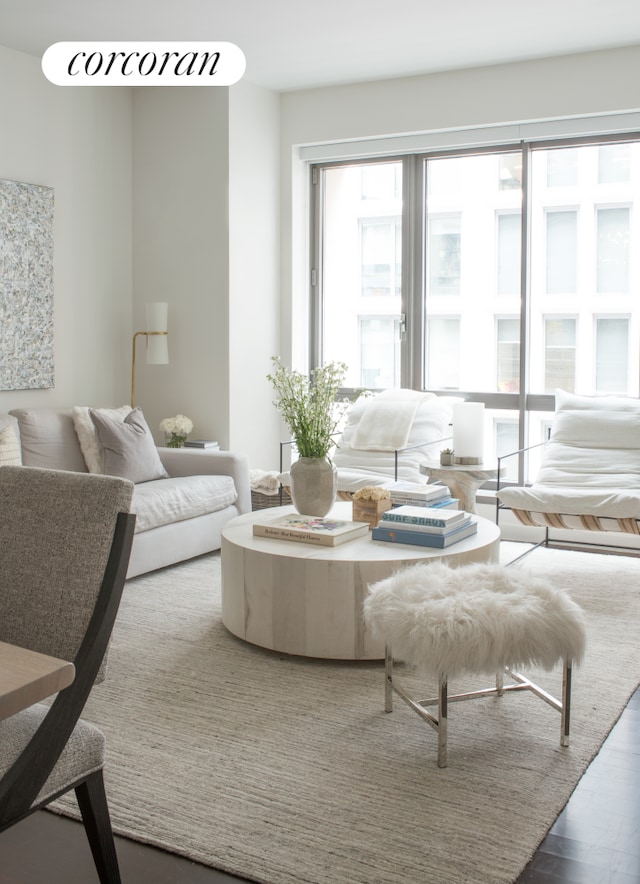 living room featuring hardwood / wood-style flooring