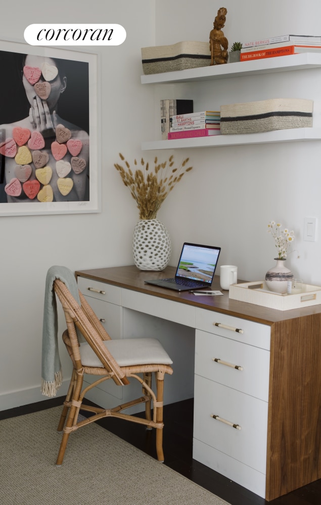 office space featuring built in desk