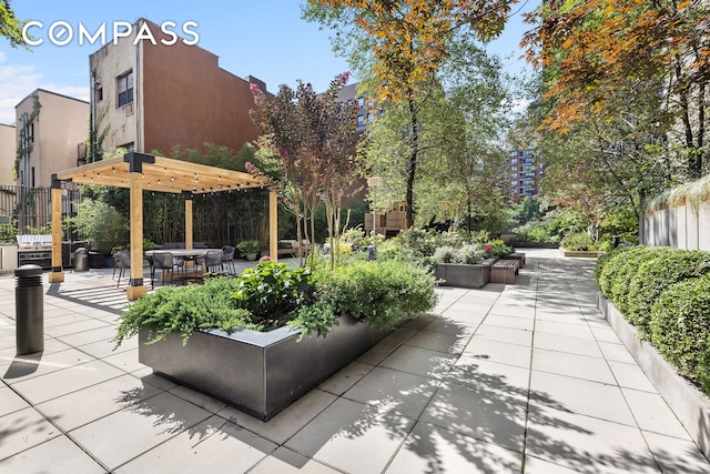 view of patio / terrace with a pergola