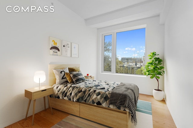 bedroom with light wood-type flooring