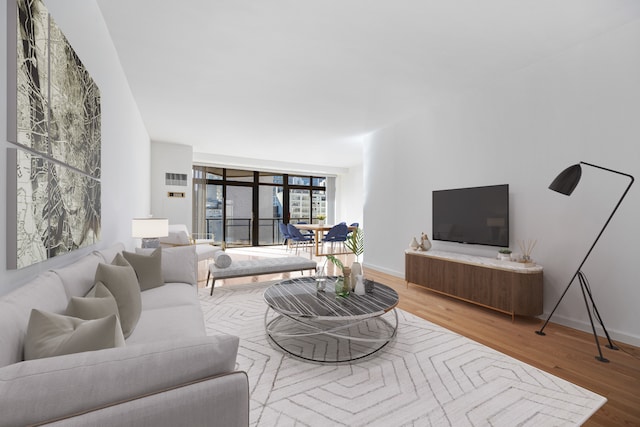 living room featuring hardwood / wood-style flooring