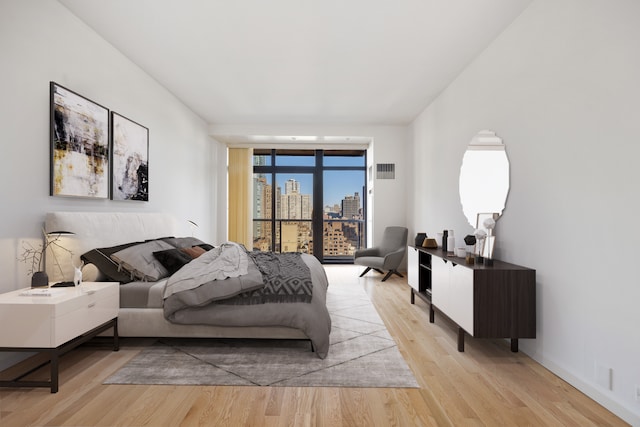 living room with light hardwood / wood-style floors