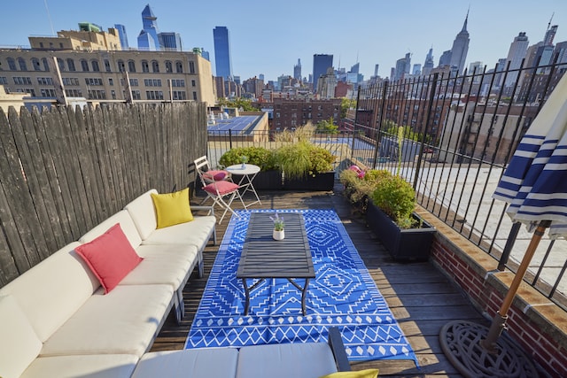 view of patio / terrace with an outdoor living space