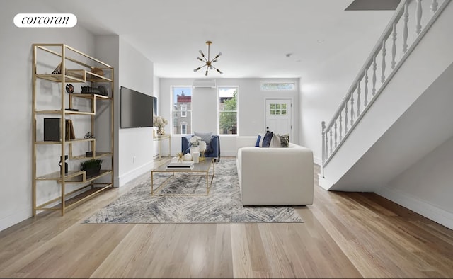 living room featuring light hardwood / wood-style floors