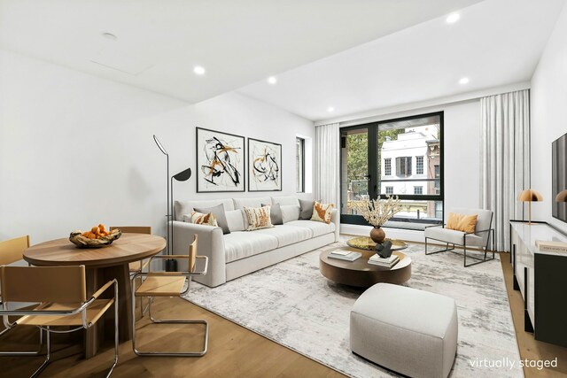 living room featuring hardwood / wood-style floors