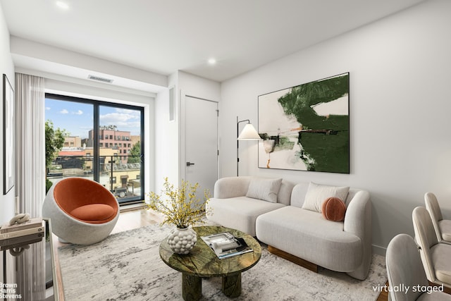 living room featuring hardwood / wood-style flooring