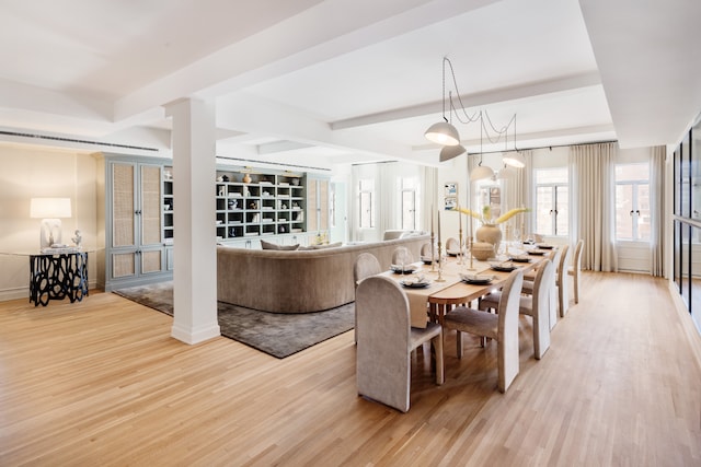 dining area featuring light hardwood / wood-style floors