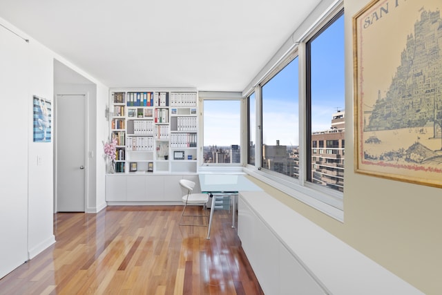 hall featuring light hardwood / wood-style floors