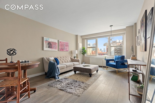 living room featuring hardwood / wood-style floors