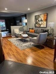 living room with wood-type flooring