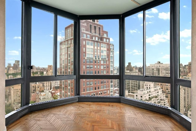 view of unfurnished sunroom