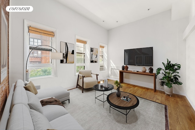 living room featuring hardwood / wood-style flooring