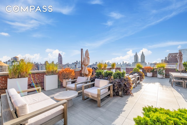 view of patio with an outdoor living space