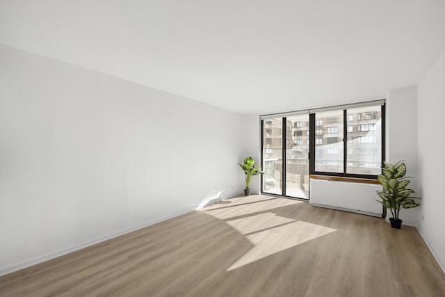 empty room with light wood-type flooring