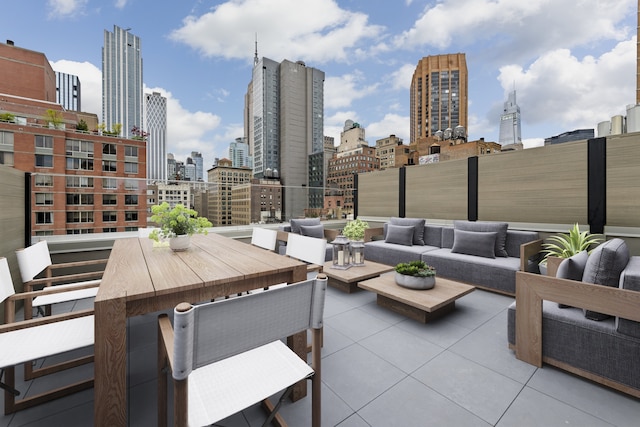 view of patio featuring an outdoor living space