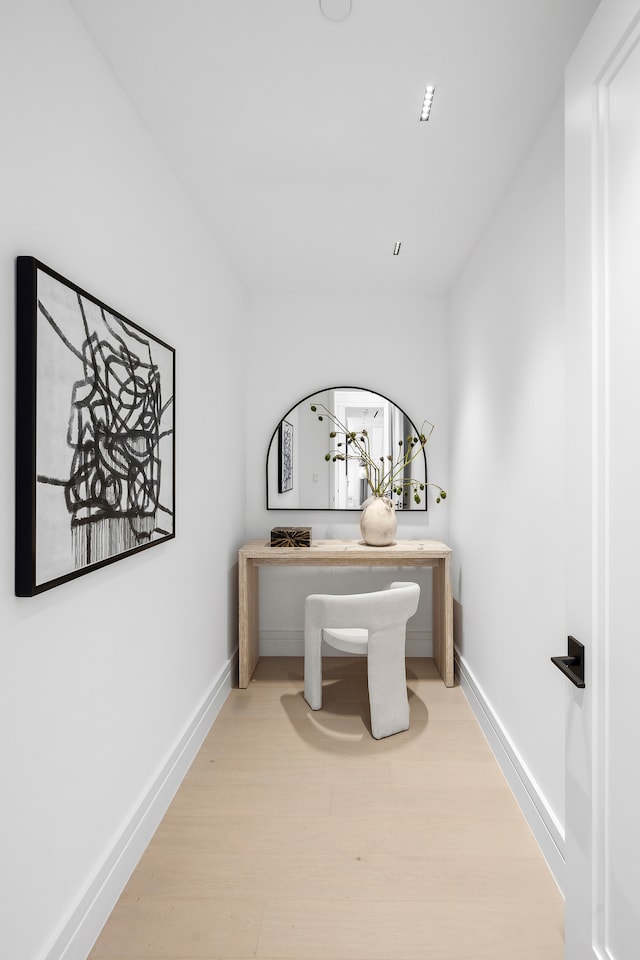 bathroom featuring wood-type flooring