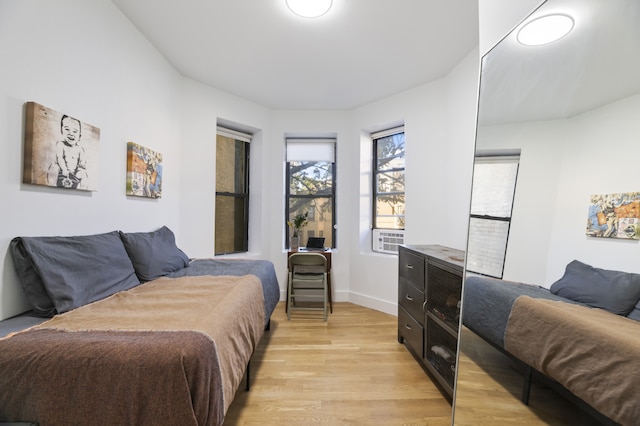 bedroom featuring light hardwood / wood-style flooring